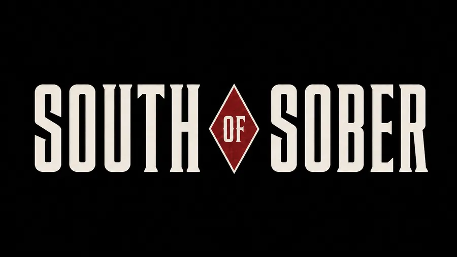 South of Sober wordmark on a black background